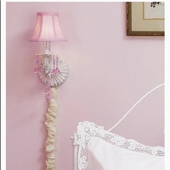 "Pretty in Pink" mini
chandelier wall sconce. - Picture 1 of 6
